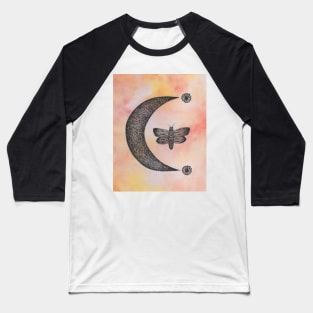 Tie dye dotwork moon Baseball T-Shirt